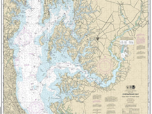 Nautical Chart 12263 Chesapeake Bay Cove Point Sandy Point Puzzle