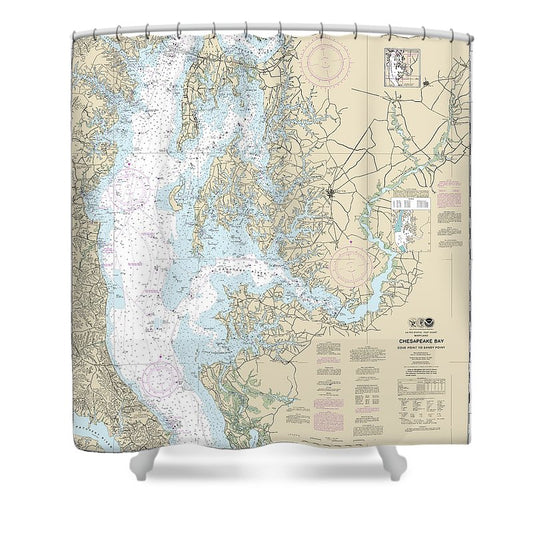 Nautical Chart 12263 Chesapeake Bay Cove Point Sandy Point Shower Curtain
