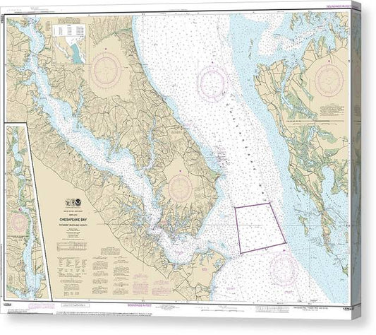 Nautical Chart-12264 Chesapeake Bay Patuxent River-Vicinity Canvas Print