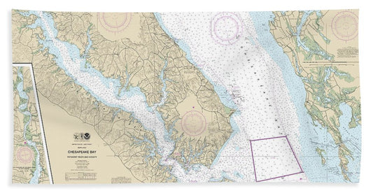 Nautical Chart-12264 Chesapeake Bay Patuxent River-vicinity - Bath Towel