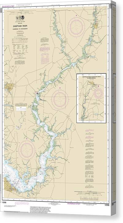 Nautical Chart-12268 Choptank River Cambridge-Greensboro Canvas Print