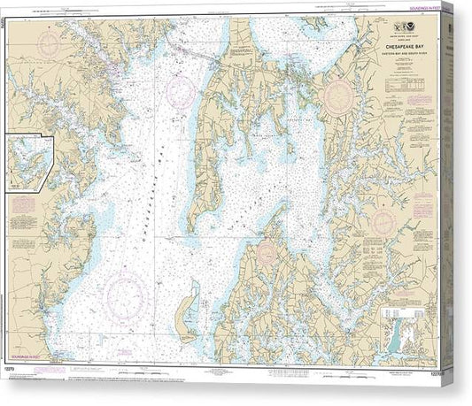 Nautical Chart-12270 Chesapeake Bay Eastern Bay-South River, Selby Bay Canvas Print