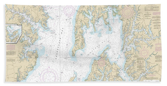 Nautical Chart-12270 Chesapeake Bay Eastern Bay-south River, Selby Bay - Bath Towel