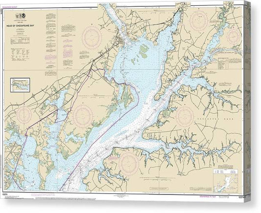 Nautical Chart-12274 Head-Chesapeake Bay Canvas Print