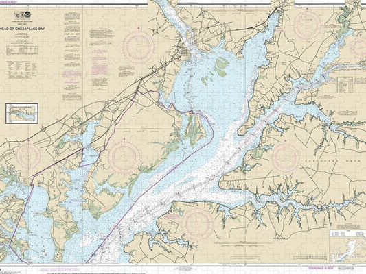 Nautical Chart 12274 Head Chesapeake Bay Puzzle