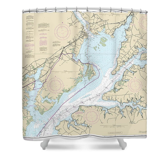Nautical Chart 12274 Head Chesapeake Bay Shower Curtain