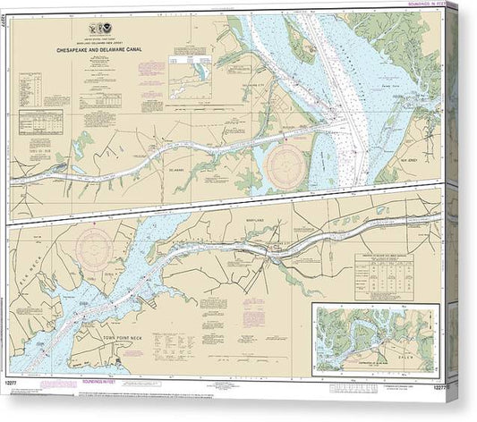 Nautical Chart-12277 Chesapeake-Delaware Canal Canvas Print