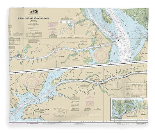 Nautical Chart 12277 Chesapeake Delaware Canal Blanket