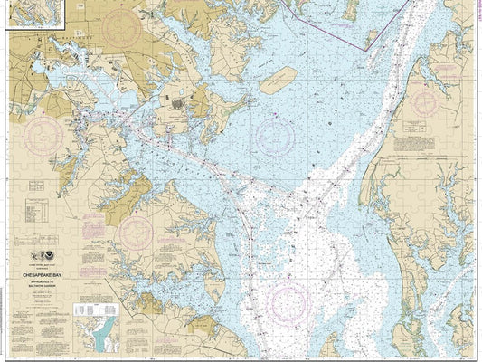 Nautical Chart 12278 Chesapeake Bay Approaches Baltimore Harbor Puzzle