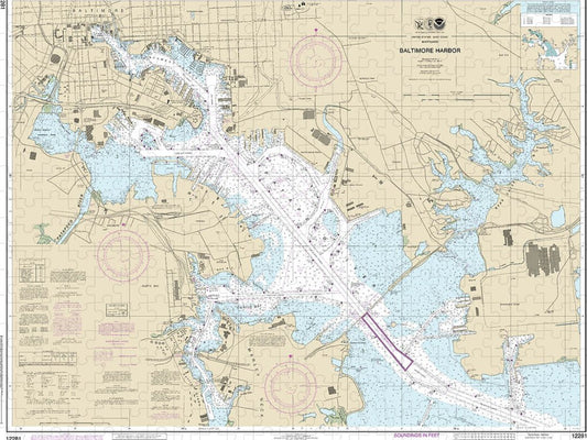Nautical Chart 12281 Baltimore Harbor Puzzle