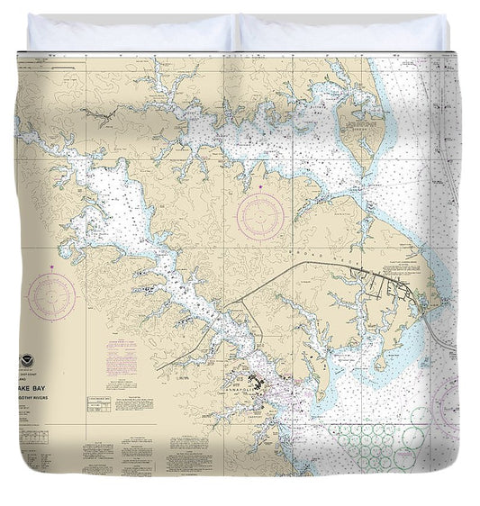 Nautical Chart 12282 Chesapeake Bay Severn Magothy Rivers Duvet Cover