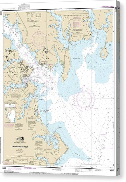 Nautical Chart-12283 Annapolis Harbor Canvas Print