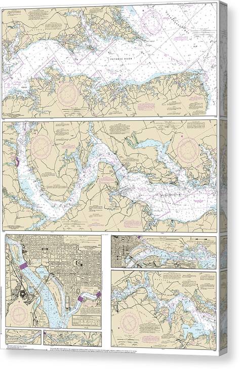 Nautical Chart-12285 Potomac River, District-Columbia Canvas Print