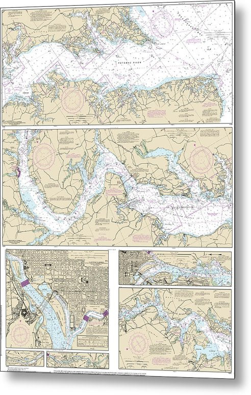 A beuatiful Metal Print of the Nautical Chart-12285 Potomac River, District-Columbia - Metal Print by SeaKoast.  100% Guarenteed!