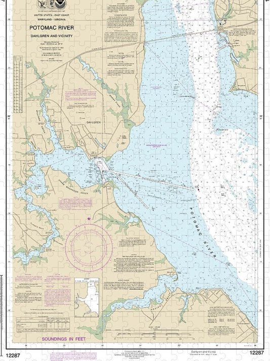 Nautical Chart 12287 Potomac River Dahlgren Vicinity Puzzle