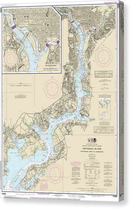 Nautical Chart-12289 Potomac River Mattawoman Creek-Georgetown, Washington Harbor Canvas Print