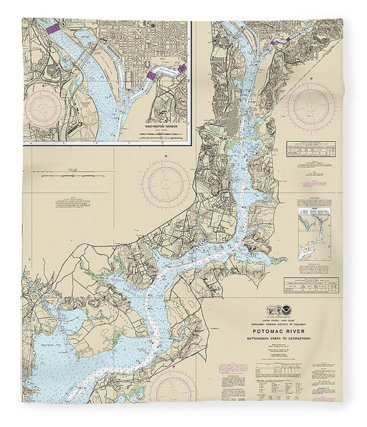 Nautical Chart 12289 Potomac River Mattawoman Creek Georgetown, Washington Harbor Blanket