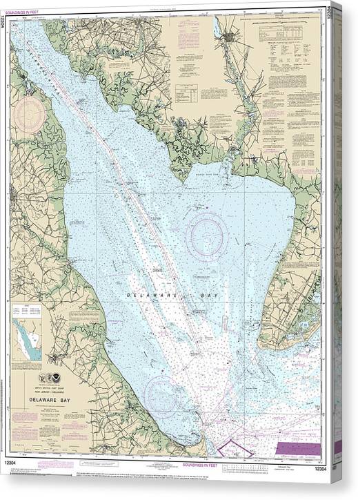 Nautical Chart-12304 Delaware Bay Canvas Print
