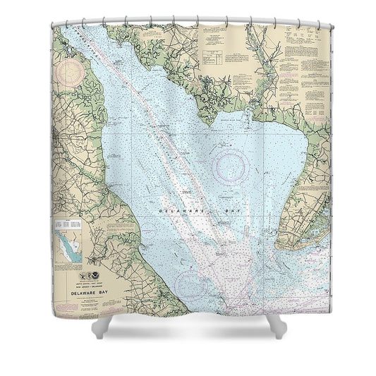 Nautical Chart 12304 Delaware Bay Shower Curtain