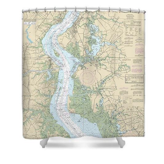 Nautical Chart 12311 Delaware River Smyrna River Wilmington Shower Curtain