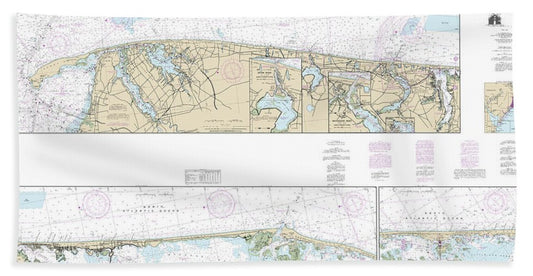 Nautical Chart-12324 Intracoastal Waterway Sandy Hook-little Egg Harbor - Bath Towel