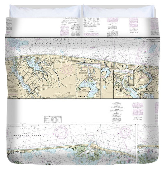 Nautical Chart 12324 Intracoastal Waterway Sandy Hook Little Egg Harbor Duvet Cover