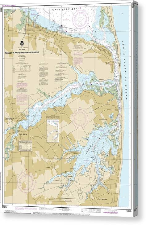 Nautical Chart-12325 Navesink-Shrewsbury Rivers Canvas Print
