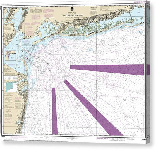 Nautical Chart-12326 Approaches-New York Fire Lsland Light-Sea Girt Canvas Print