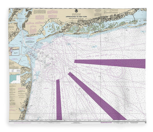 Nautical Chart 12326 Approaches New York Fire Lsland Light Sea Girt Blanket