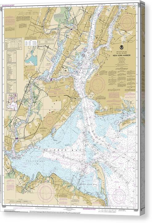 Nautical Chart-12327 New York Harbor Canvas Print