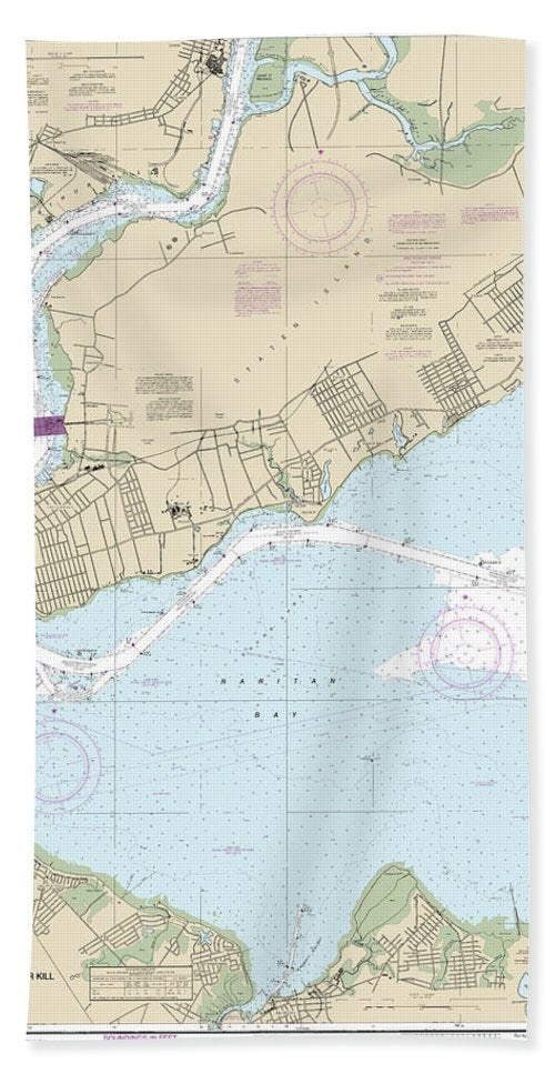 Nautical Chart-12331 Raritan Bay-southern Part-arthur Kill - Bath Towel