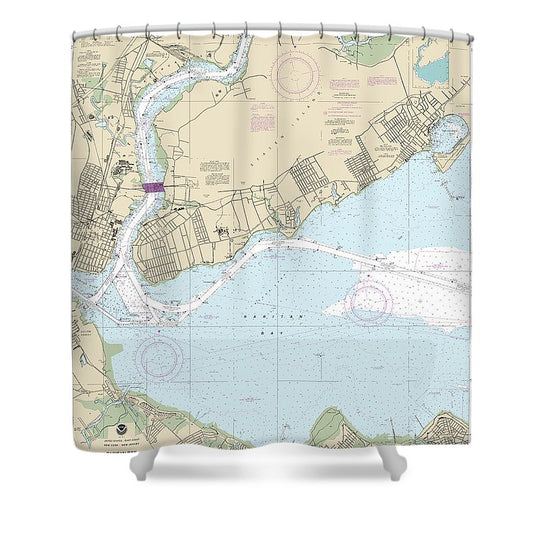 Nautical Chart 12331 Raritan Bay Southern Part Arthur Kill Shower Curtain
