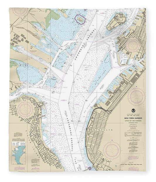 Nautical Chart 12334 New York Harbor Upper Bay Narrows Anchorage Chart Blanket