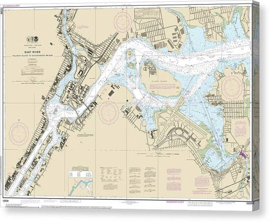 Nautical Chart-12339 East River Tallman Island-Queensboro Bridge Canvas Print
