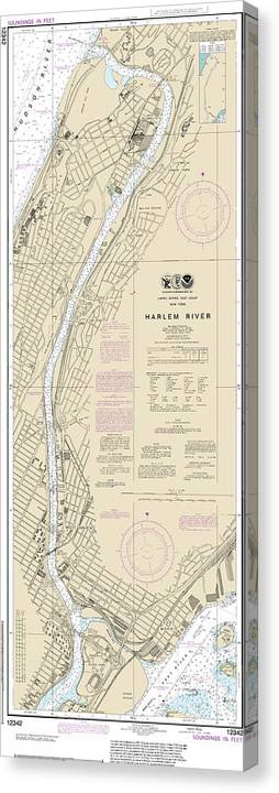 Nautical Chart-12342 Harlem River Canvas Print