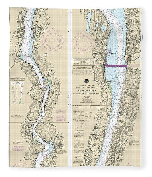 Nautical Chart 12343 Hudson River New York Wappinger Creek Blanket