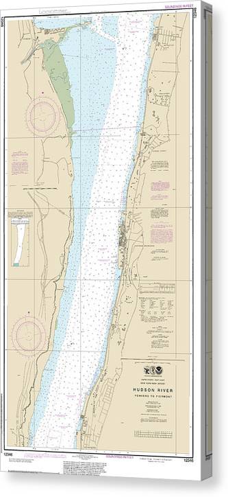 Nautical Chart-12346 Hudson River Yonkers-Piermont Canvas Print