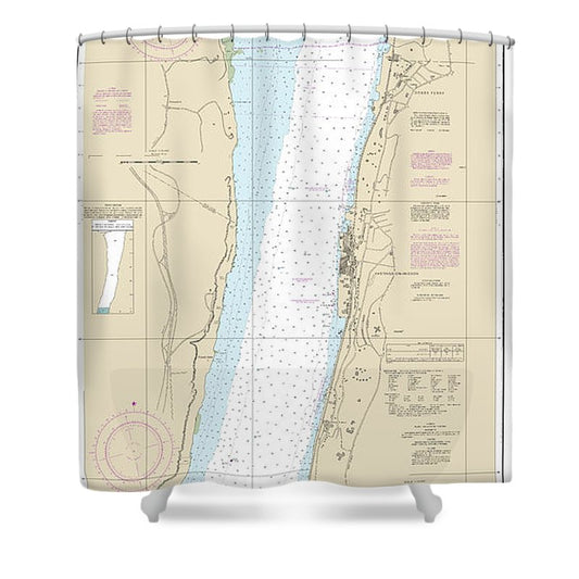 Nautical Chart 12346 Hudson River Yonkers Piermont Shower Curtain