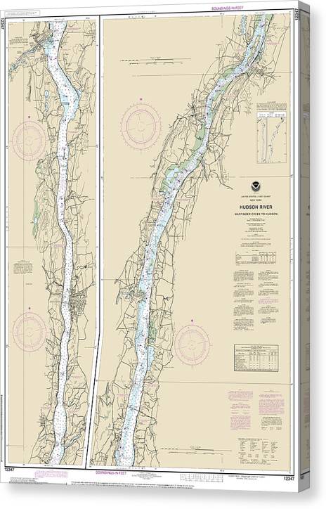 Nautical Chart-12347 Hudson River Wappinger Creek-Hudson Canvas Print