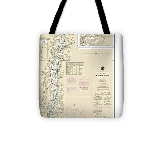 Nautical Chart 12348 Hudson River Coxsackie Troy Tote Bag