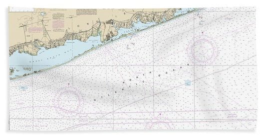 Nautical Chart-12353 Shinnecock Light-fire Island Light - Bath Towel
