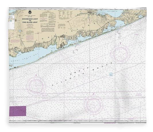 Nautical Chart 12353 Shinnecock Light Fire Island Light Blanket