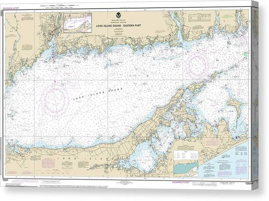 Nautical Chart-12354 Long Island Sound Eastern Part Canvas Print