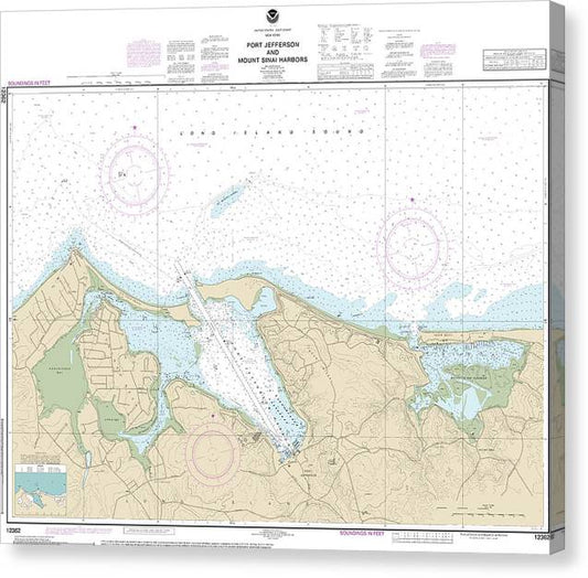 Nautical Chart-12362 Port Jefferson-Mount Sinai Harbors Canvas Print