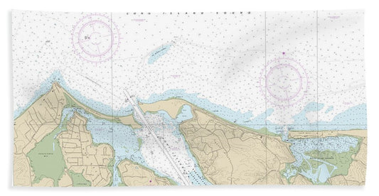 Nautical Chart-12362 Port Jefferson-mount Sinai Harbors - Beach Towel