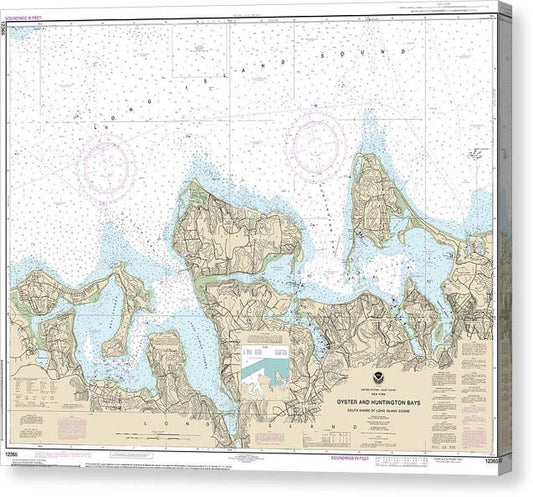 Nautical Chart-12365 South Shore-Long Island Sound Oyster-Huntington Bays Canvas Print