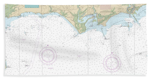 Nautical Chart-12374 North Shore-long Island Sound Duck Island-madison Reef - Beach Towel