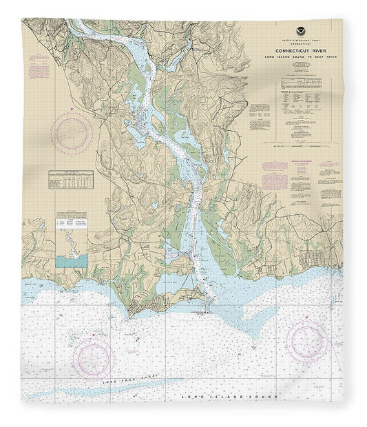 Nautical Chart 12375 Connecticut River Long Lsland Sound Deep River Blanket
