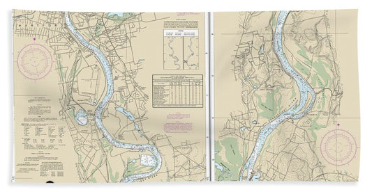 Nautical Chart-12378 Connecticut River Bodkin Rock-hartford - Bath Towel