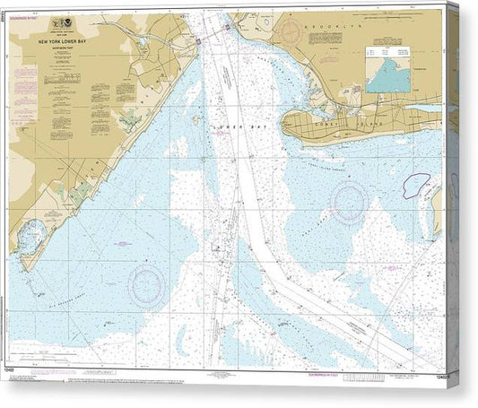 Nautical Chart-12402 New York Lower Bay Northern Part Canvas Print